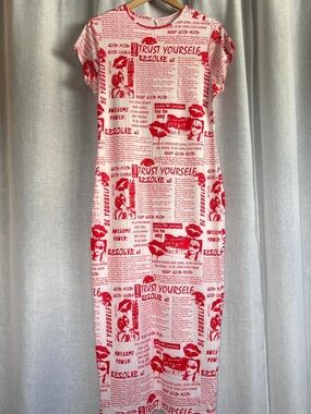 Pink & Red Graphic Maxi Dress
